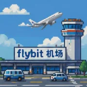FlyBit 机场航站楼插画，写实风格