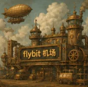 FlyBit 机场航站楼插画，扁平风格